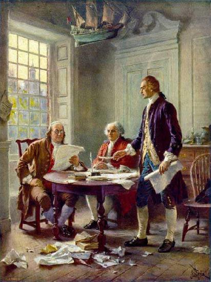 Writing the Declaration of Independence, 1776, Jean Leon Gerome Ferris